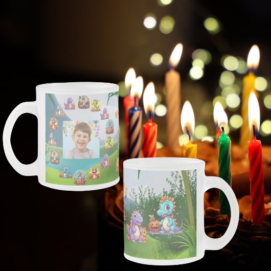 ベビーディノフロストマグ子供へ誕生日の恩恵 フロストグラスマグカップ
