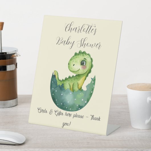 ベビーディノベビーシャワーギフトドロップオフ 台座サイン (インサイチュ)