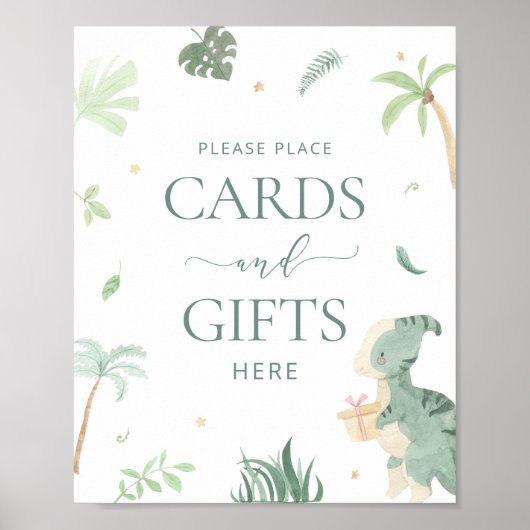 ベビーディーノカードとギフトサイン ポスター (正面)