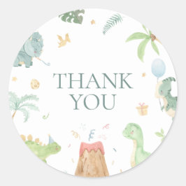 ベビーディーノサンキューステッカー ラウンドシール