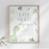 ベビーディーノベビーシャワー深夜おむつサイン ポスター