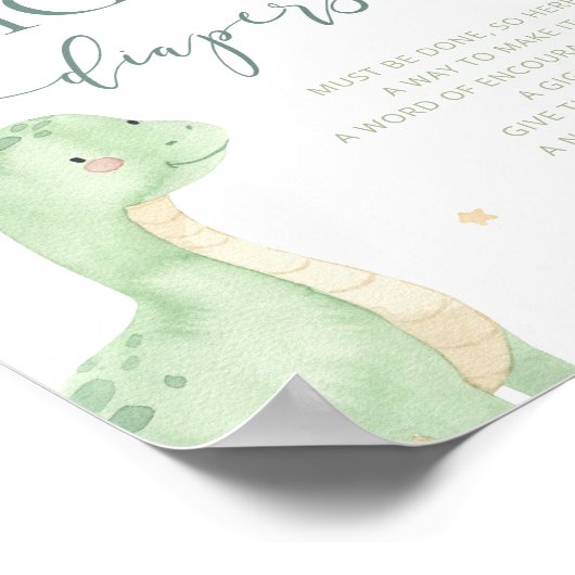 ベビーディーノベビーシャワー深夜おむつサイン ポスター (角)