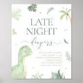 ベビーディーノベビーシャワー深夜おむつサイン ポスター (正面)