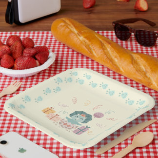 ベビーディーノ誕生日紙プレート ペーパープレート