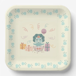 ベビーディーノ誕生日紙プレート ペーパープレート