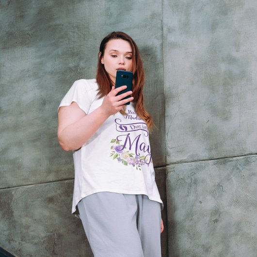 ベビーデューイ5月パープルフローラ水色 トライブレンドTシャツ