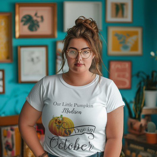 ベビーデュー10月ブルーフローラ水色 プラスサイズTシャツ