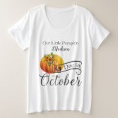 ベビーデュー10月ブルーフローラ水色 プラスサイズTシャツ (デザイン正面)