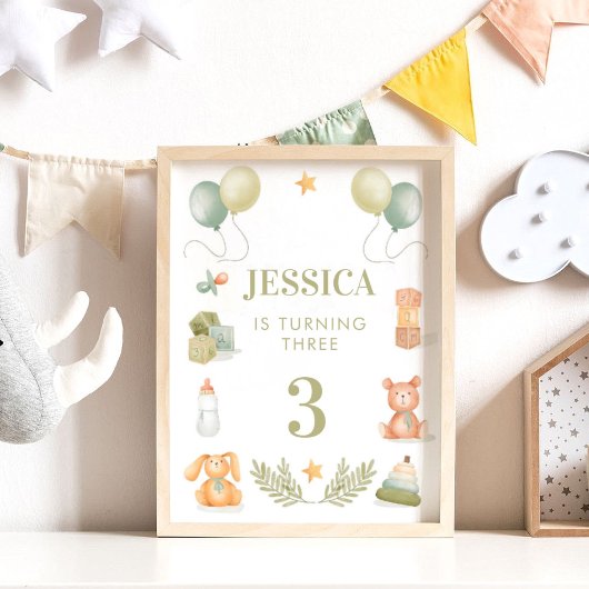 ベビートイズウォーター色誕生日子供部屋 ポスター