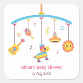 ベビートイズメキシコをテーマにしたベビーシャワー装飾 スクエアシール (正面)