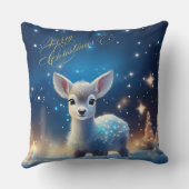 ベビートナカイと聖降誕祭のお祝い クッション (裏面)