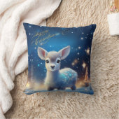 ベビートナカイと聖降誕祭のお祝い クッション (ブランケット)