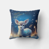 ベビートナカイと聖降誕祭のお祝い クッション (裏面)