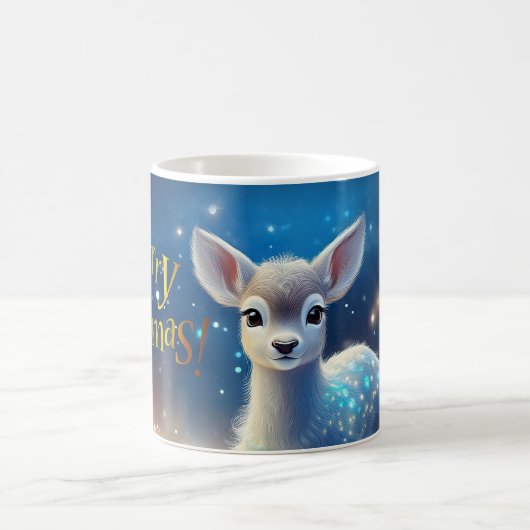 ベビートナカイと聖降誕祭のお祝い コーヒーマグカップ (中央)