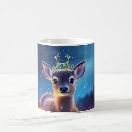 ベビートナカイと聖降誕祭のお祝い コーヒーマグカップ (中央)