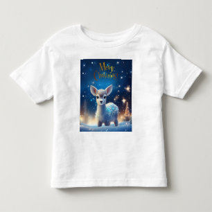 ベビートナカイと聖降誕祭のお祝い トドラーTシャツ