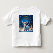 ベビートナカイと聖降誕祭のお祝い トドラーTシャツ (裏面)