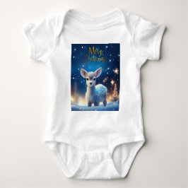 ベビートナカイと聖降誕祭のお祝い ベビーボディスーツ
