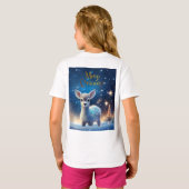 ベビートナカイと聖降誕祭のお祝い Tシャツ (裏面フル)