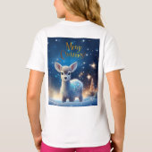 ベビートナカイと聖降誕祭のお祝い Tシャツ (裏面)