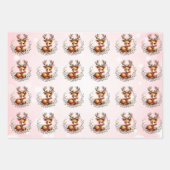 ベビートナカイもつれライツクリスマスキッズ ラッピングペーパーシート (正面3)