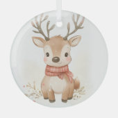 ベビートナカイデザインオンのガラスオーナメント ガラスオーナメント (正面)