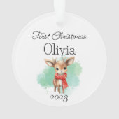 ベビートナカイ初めてのクリスマスアクリル オーナメント (裏面)