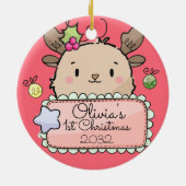 ベビートナカイ初めてのクリスマス セラミックオーナメント (裏面)