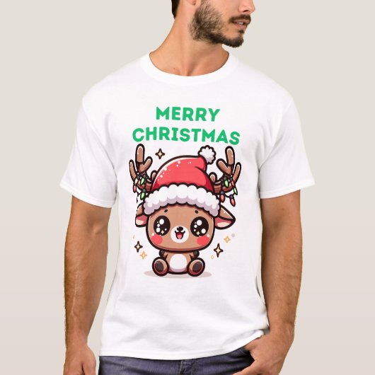 ベビートナカイ – メリークリスマス Tシャツ (正面)