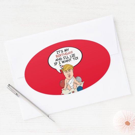 ベビートランプ誕生日カード – それは私の誕生日と私' 楕円形シール (封筒)