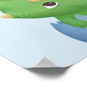 ベビートリケラトプス恐竜の卵のぬいぐむ部屋の装飾 ポスター (角)