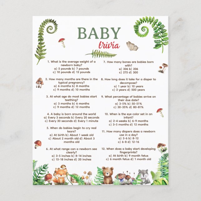 ベビートリビアウッドランド動物デザインゲーム (正面)