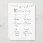 ベビートリビアエレファントベビーシャワーゲーム 招待状 (正面/裏面)