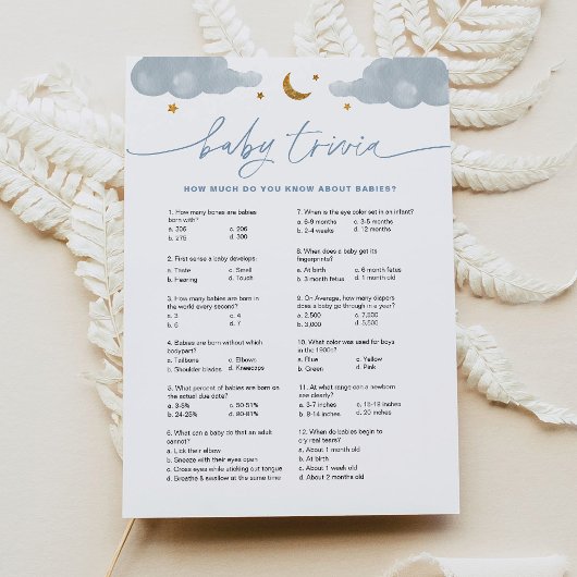 ベビートリビアトゥインクルリトルスターベビーシャワーカード 招待状