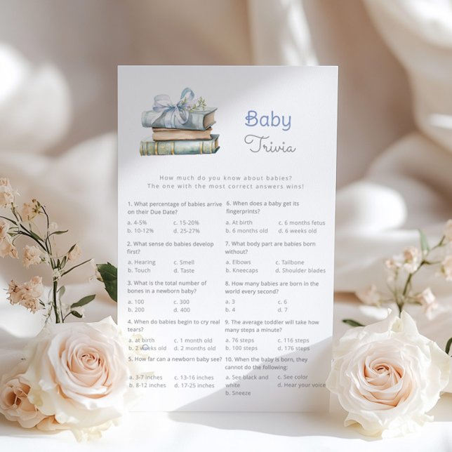 ベビートリビアブルーボウブックスベビーシャワーゲーム (クリエイターアップロード済み)