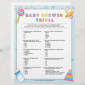 ベビートリビア赤ちゃんシャワーゲーム[ベビー基本ブルー] レターヘッド (正面/裏面)