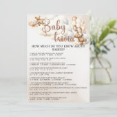 ベビートリビア&アンサー赤ちゃんシャワーゲームかわいいクマ 招待状 (スタンド正面)