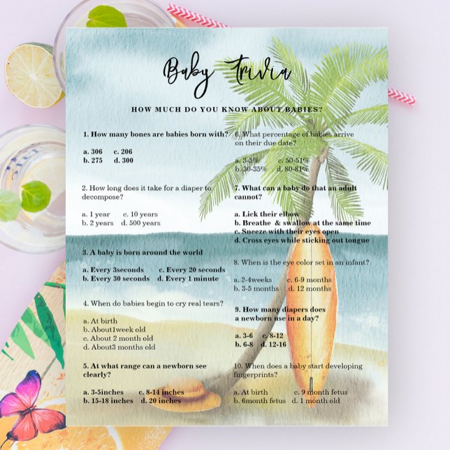 ベビートリビア – サーフビーチベビーシャワーゲーム (クリエイターアップロード済み)