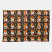 ベビートルコとカボチャ祝の感謝祭 キッチンタオル (横)