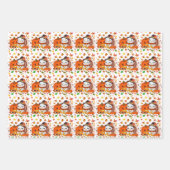 ベビートルコとカボチャ祝の感謝祭 ラッピングペーパーシート (正面3)