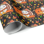 ベビートルコとカボチャ祝の感謝祭 ラッピングペーパー (ロールコーナー)