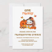 ベビートルコとカボチャ祝の感謝祭 招待状 (正面)