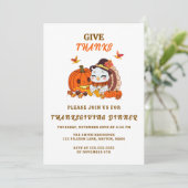 ベビートルコとカボチャ祝の感謝祭 招待状 (スタンド正面)