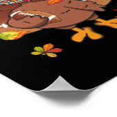 ベビートルコとサッカーボールのスポーツ感謝祭 ポスター (角)