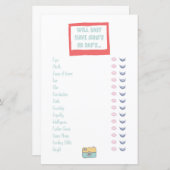 ベビートレイトアドベンチャーベビーシャワーゲーム (正面/裏面)