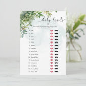 ベビートレイトウォーターカラー緑ベビーシャワーゲーム 招待状 (スタンド正面)