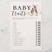 ベビートレイトガールシャワーゲームピンクバレリナシューズ チラシ (正面)