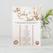 ベビートレイトゲーム簡単ベビシャワーゲームかわいいクマ 招待状 (スタンド正面)