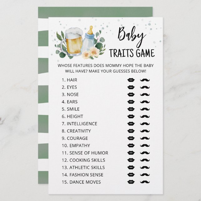 ベビートレイトゲーム緑のベビーは醸造パーティー (正面/裏面)