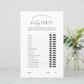 ベビートレイトゲーム，ミニマリスト赤ちゃんシャワーゲーム (スタンド正面)